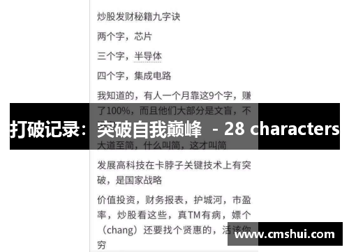 打破记录：突破自我巅峰  - 28 characters